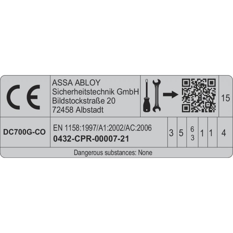 DC700 с G461 ASSA ABLOY дверной доводчик с технологией Cam-Motion® и ...