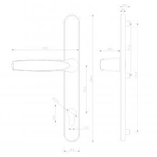 Комплект ручек BREMEN, межосевое расстояние 92 мм, на толщину двери 38–80 мм, 8 мм