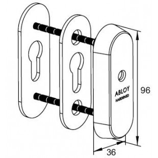 Броненакладка CH102 ABLOY для узкопрофильных дверей