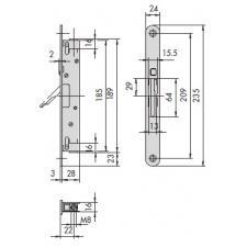 Замок для второстепенной створки с рычагом CISA 43091.00.0