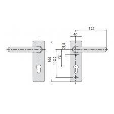 Комплект ручек на планке с отверстием под цилиндр CISA 07070.16.0