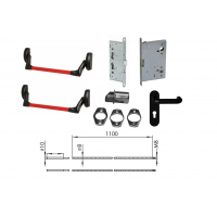Комплект врезной антипаники CISA Fast-Push для двустворчатой двери