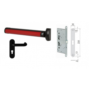 Комплект врезной антипаники CISA Fast-Touch для одностворчатой двери