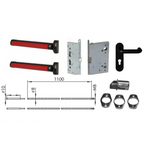Комплект врезной антипаники CISA Fast-Touch для двустворчатой двери