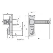 Ручка внешняя со встроенным цилиндром для накладного утройства "Антипаника" CISA 07078.68.0