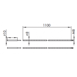 Тяги вертикальные для врезных замков серии 43190 CISA 07088.03.0