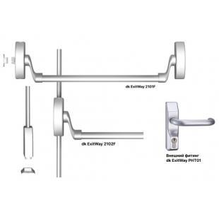 Комплект АНТИПАНИКИ dk tech ExitWay 2102F на двупольную дверь без притвора шириной до 1300 мм