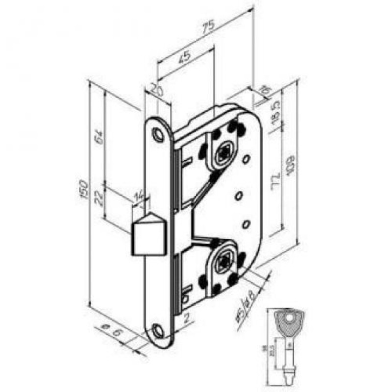 414 ABLOY механический симметричный замок для внутренних дверей ...