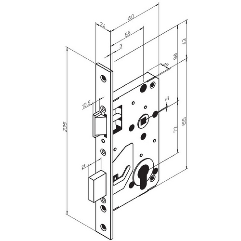 Замок врезной abloy 4292