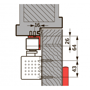 Монтажный уголок для G-SR/BG для установки доводчика на дверную коробку