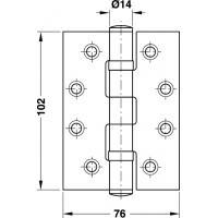 Петля карточная Hafele Startec для нефальцованных дверей, 102 мм, с прямыми углами, сталь полированная НЕ доступен