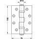 Петля карточная Hafele Startec для нефальцованных дверей, 102 мм