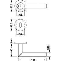 Комплект дверных ручек Hafele модель LDH 2171 с розетками под профильный цилиндр