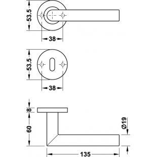 Комплект дверных ручек Hafele модель LDH 2171 с розетками под профильный цилиндр