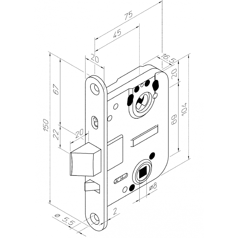 Замок врезной abloy 4260