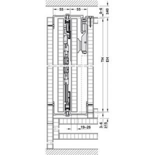 Комплект HAWA Folding Concepta 25, высота двери 1851-2600 мм, правая (цвет фурнитуры черный)