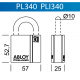 Всепогодный замок с защитой дужки PLI340 ABLOY серии SWP