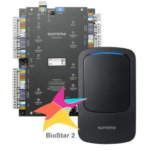 Suprema CST-4DR-D2G. Комплект СКУД: мастер-контроллер CS-40 + RFID-считыватель Xpass D2 GangBox (4 шт.) + ПО BioStar2 Starter + мобильные идентификаторы