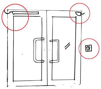 ШАГ 3 Установите автоматические распашные привода для распашных дверей