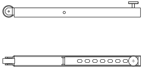 Толкатель A101  Обеспечивает правильную последовательность открывания двухстворчатых дверей, устанавливается на пассивную створку со стороны обратной петлям (при установке G461 / G462 / G464 со стороны петель)