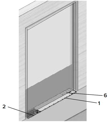 Напольный привод ED250 для одностворчатой двери c рычагом по центральной оси  Дверь с центральным навесным рычагом