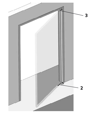 Дверь с эксцентриковым поворотным рычагом (слева)