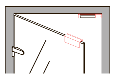 U-образный кронштейн, для монтажа якоря на стеклянную дверь