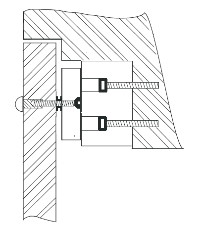 Типовая установка электромагнитного замка EM7500-F AH